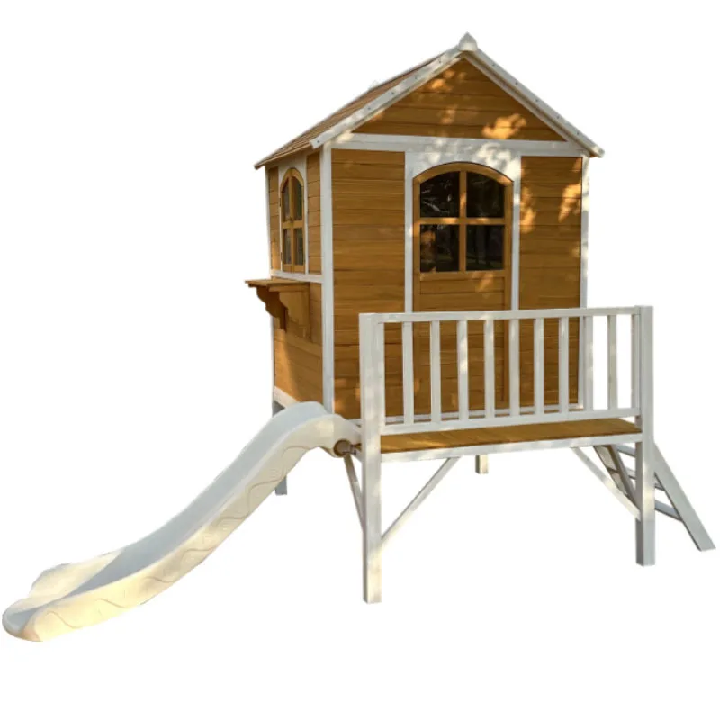 

Kindergarten wooden house, outdoor slide, puzzle playground, playhouse, children's outdoor large treehouse, dollhouse