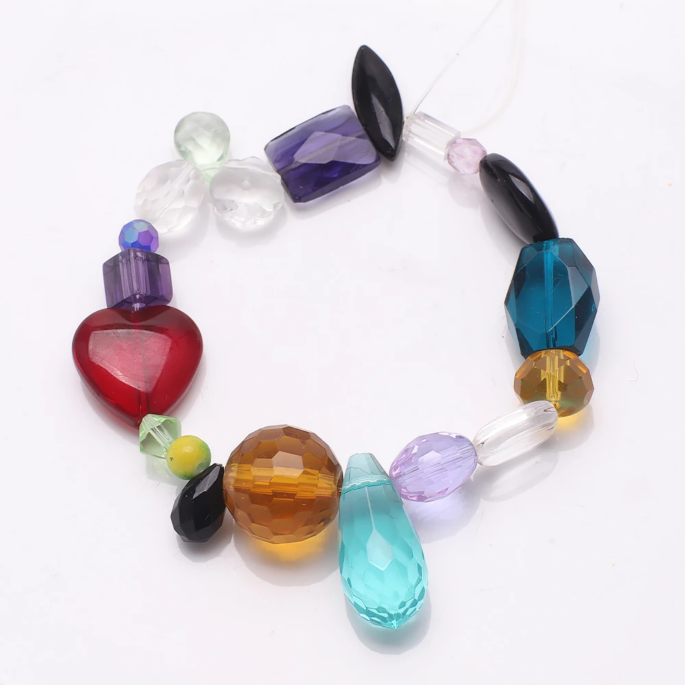 45g Mixed Color Size Shape Faceted Crystal Glass Irregular Loose Beads For DIY Making Charms Earing Necklace Jewelry Accessories