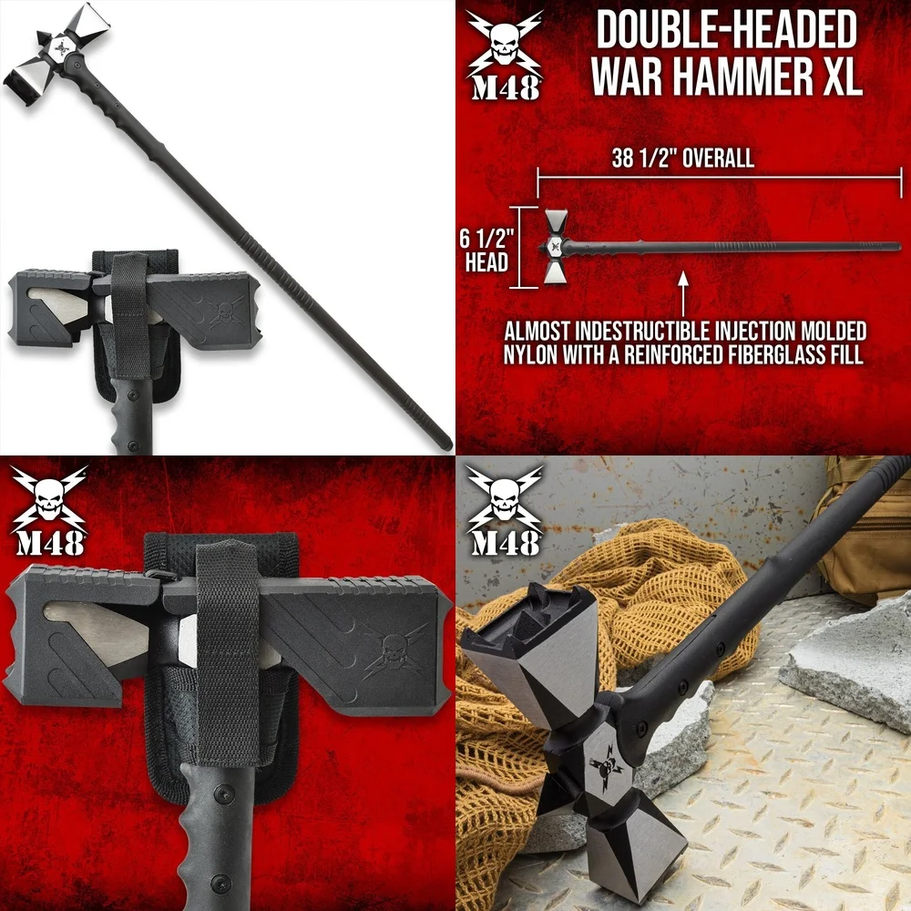 

Hand Tool SetsDouble Headed War Hammer XL with Sheath 2Cr13 Stainless Steel Blade for Collection and Combat Training