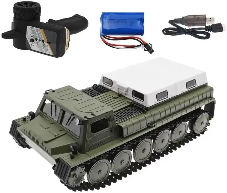 RC crawler retro military transport vehicle The tank chassis is refitted into a personnel carrier transport vehicleall-terrain r