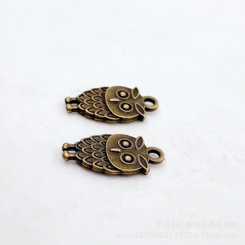 Factory Direct Sales 100Pieces DIY Ornament 18*9MM Owl Double-Sided Pendant Clothing and Bag Materials