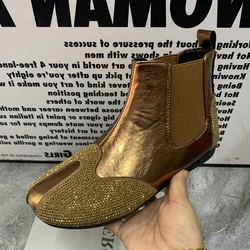 Fashion Women Boots Plus Size Casual Flat Ankel Boots Antislip Warm Fur Snow Boots Rhinestone Autumn Boots Winter Women Shoes