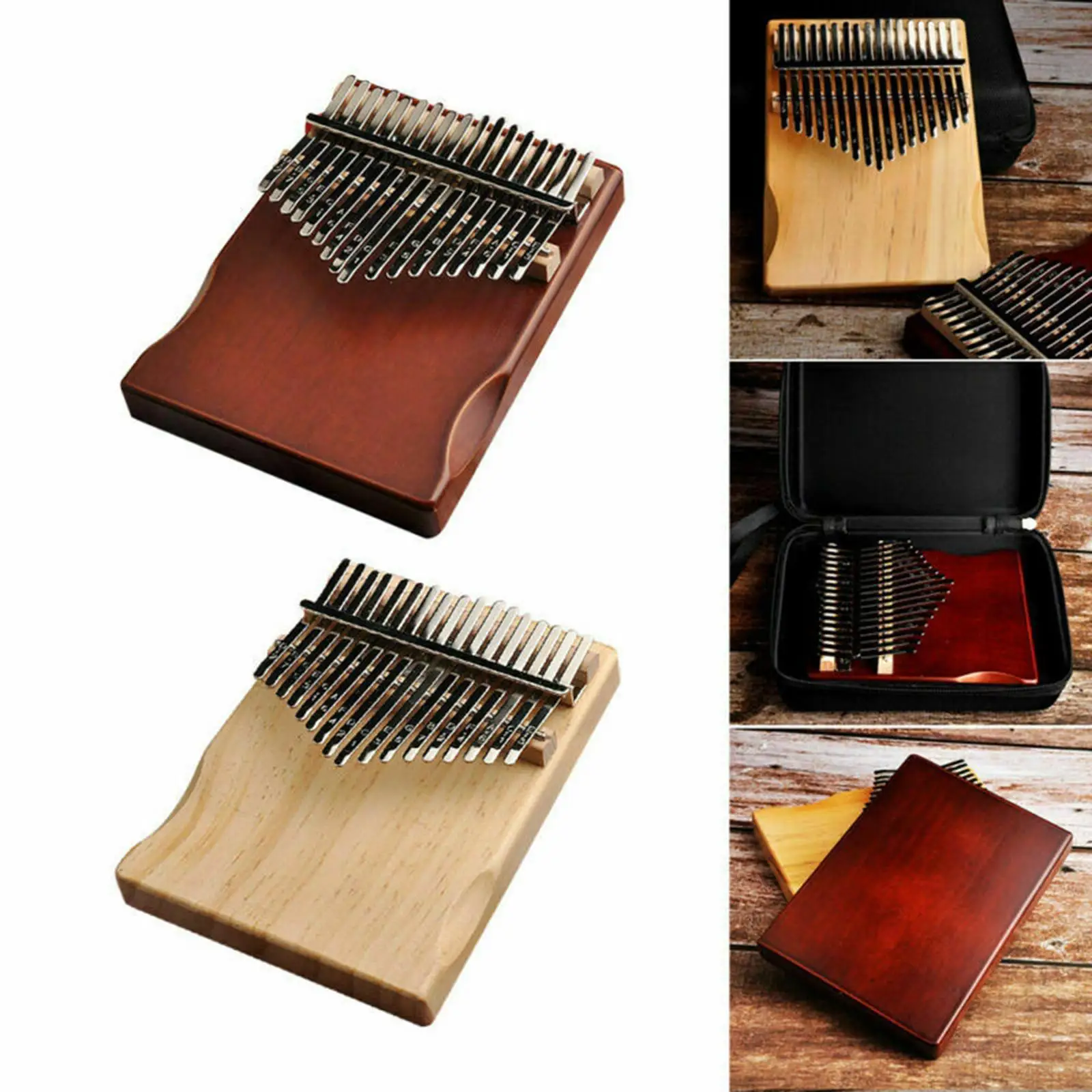 

17 Keys Thumb Piano ,Portable , High Quality Pine Wood, Tuning Hammer Piano Bag Study Instruction, Christmas Gift