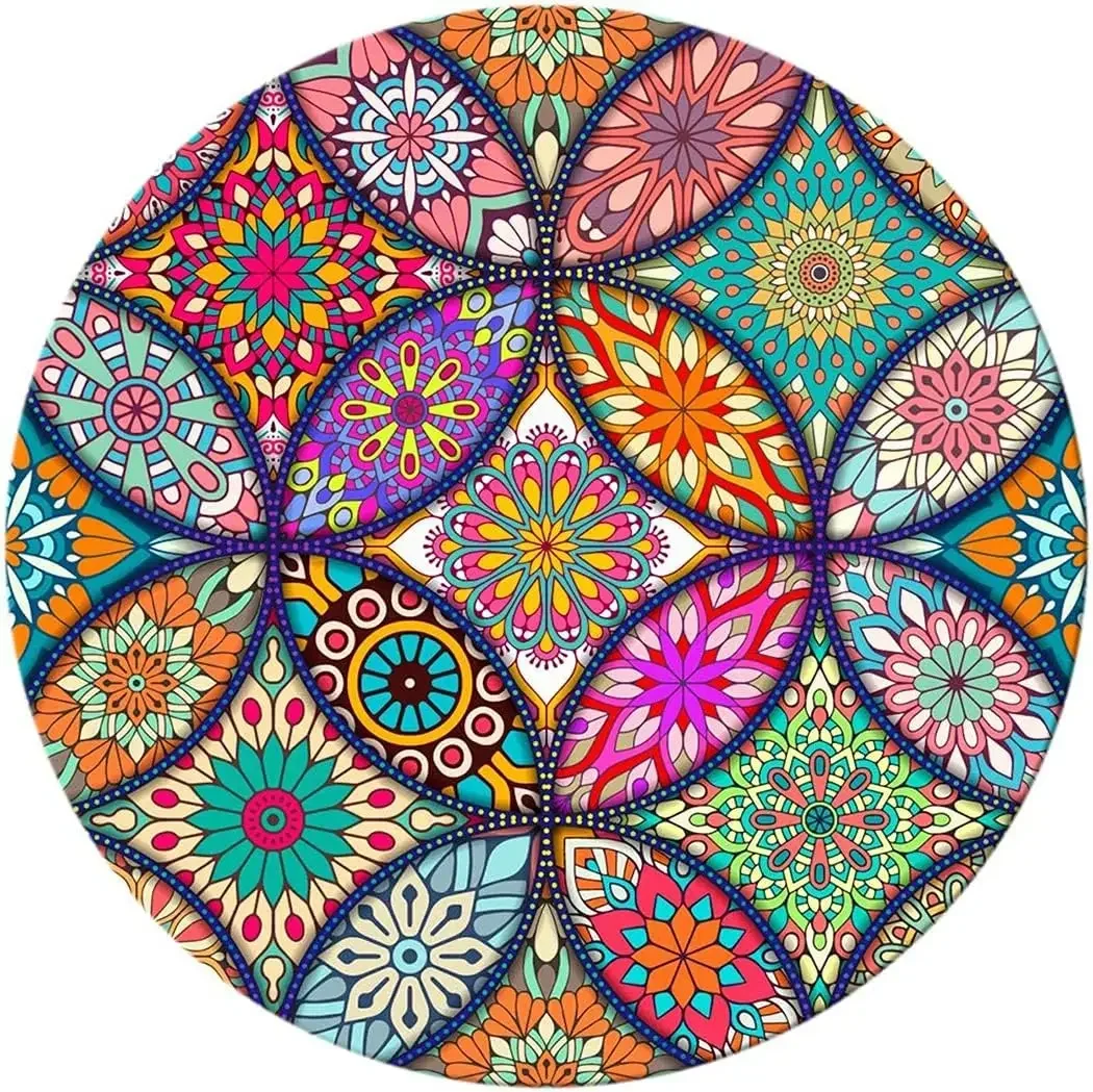 Small Size Mouse Pad Round Flowers Mouse Desk Mat Cute Non Slip Rubber Base Mousepad Stitched Edge Office Gaming Accessories