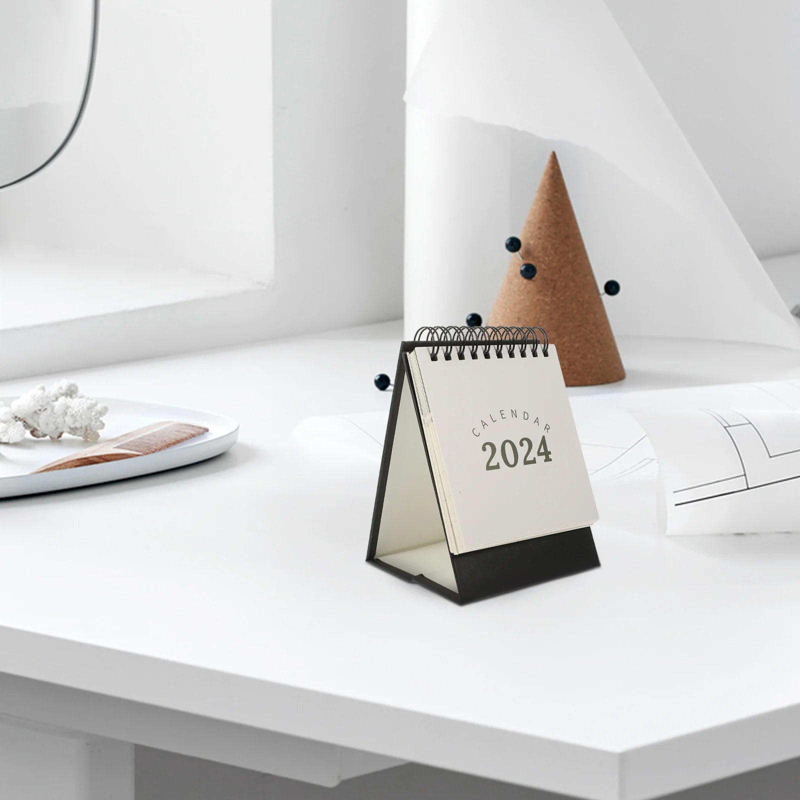 

Simple Desk 2024 Thick Paper Flip Calendar For Office Home Tabletop Standing Monthly Planner Decorative Small Calendar