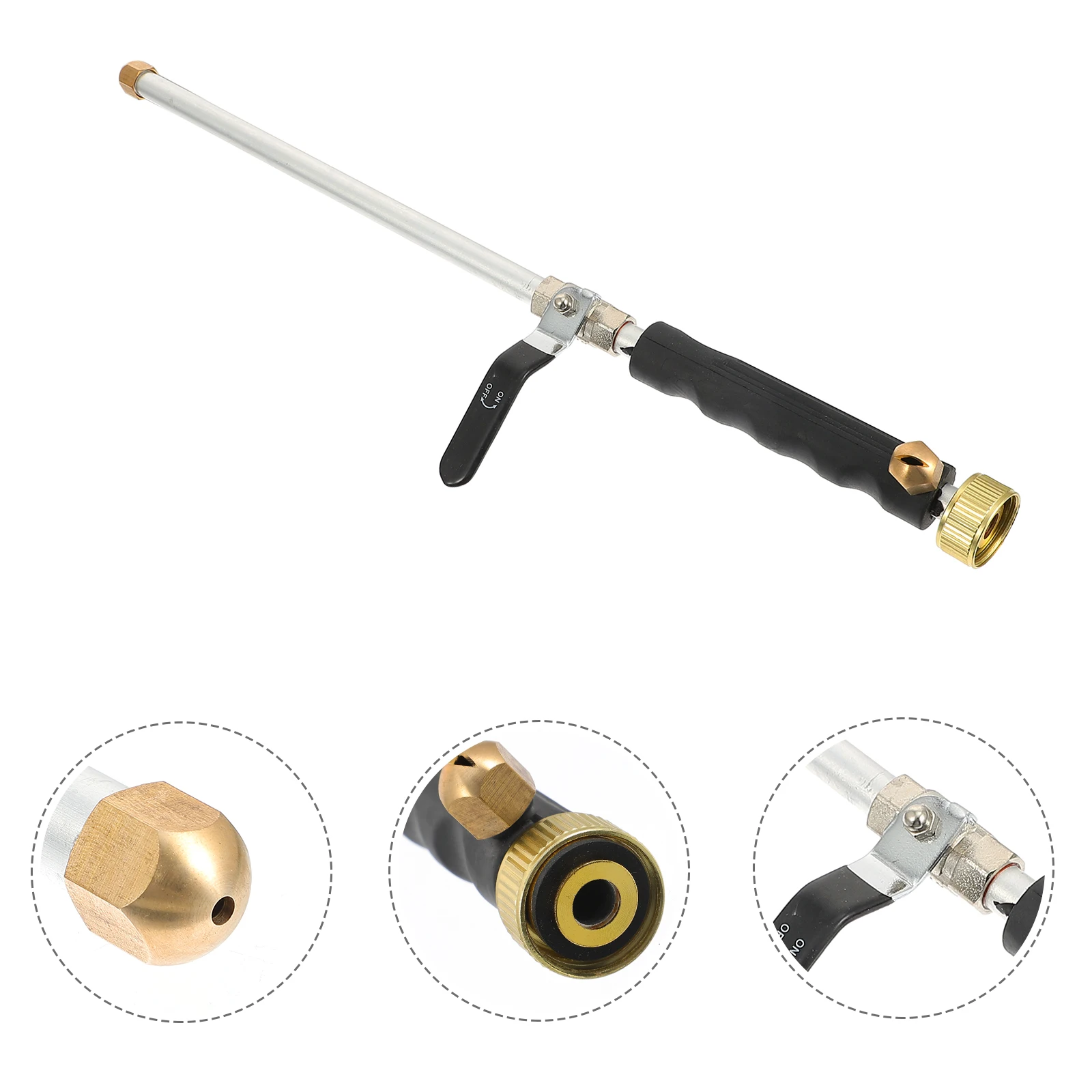 

1 Set High Pressure Water Wand Premium Aluminum Copper Car Wash Sprayer Watering Sprinkler Non-Slip Handle Rustproof