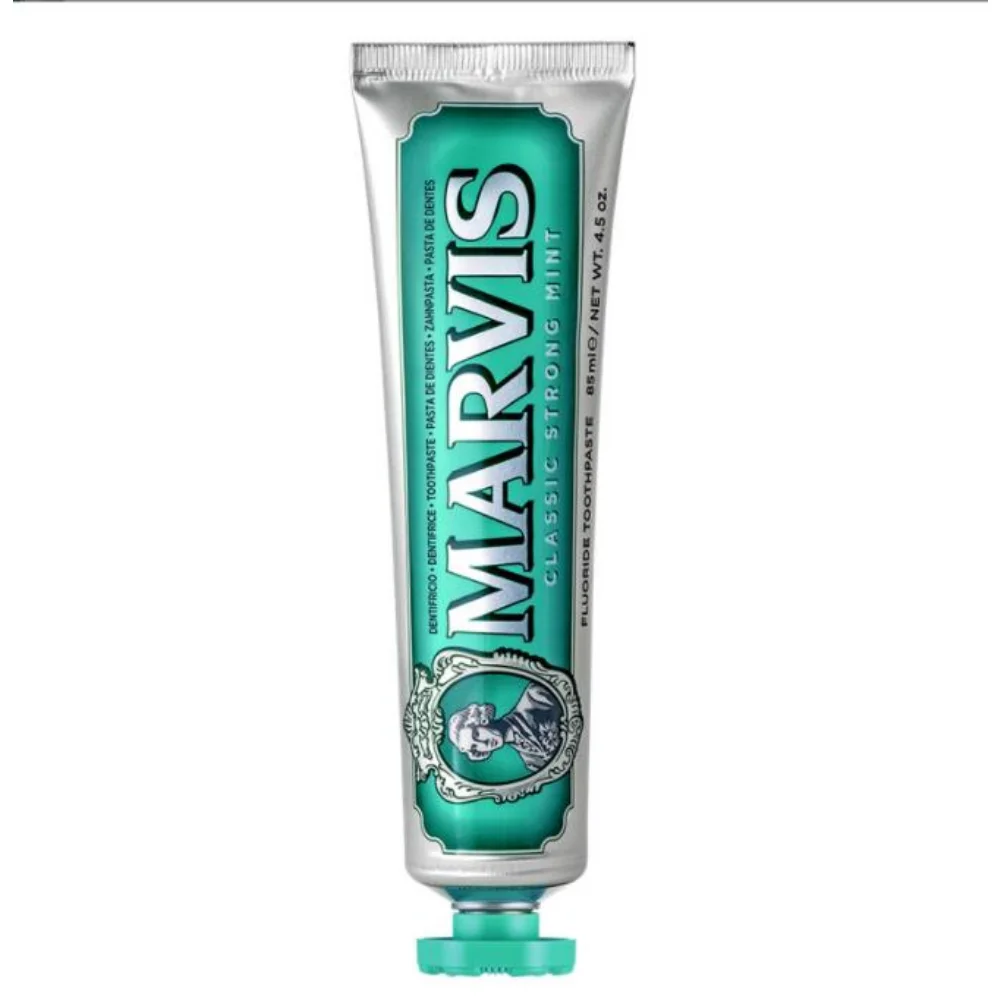 Marvis 치아 미백 치약, 이탈리아 오리지널 Marvis 화이트닝 민트, 상쾌한 호흡 및 연기 얼룩 제거 치약, 85ml