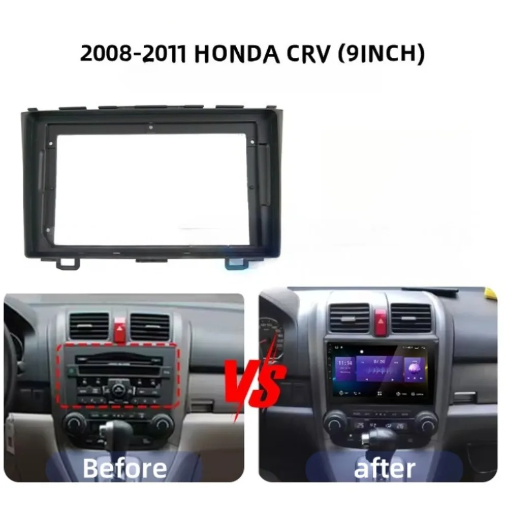 

For2008-2011 HONDA CRV 9''Dash Refitting Installation Mount Kit Car Stereo Player Panel Android Audio Frame Bezel Without Batter