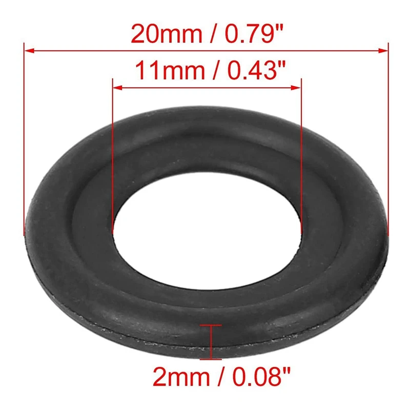 Tapón de drenaje de aceite de goma negra, juntas de repuesto de arandela para GM 12616850, 3536966, 097-119, 10 piezas