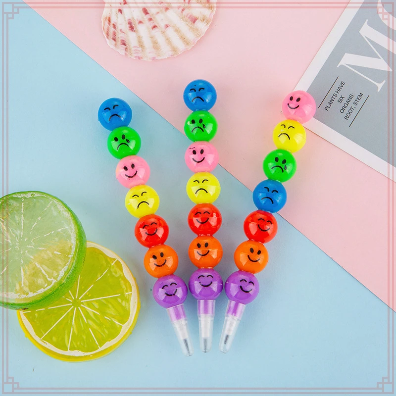 24 Pcs Wholesale Tanghulu 7 in 1 Wooden Lead Pencils Crayon for School Office Student Stationary Writing Supplies