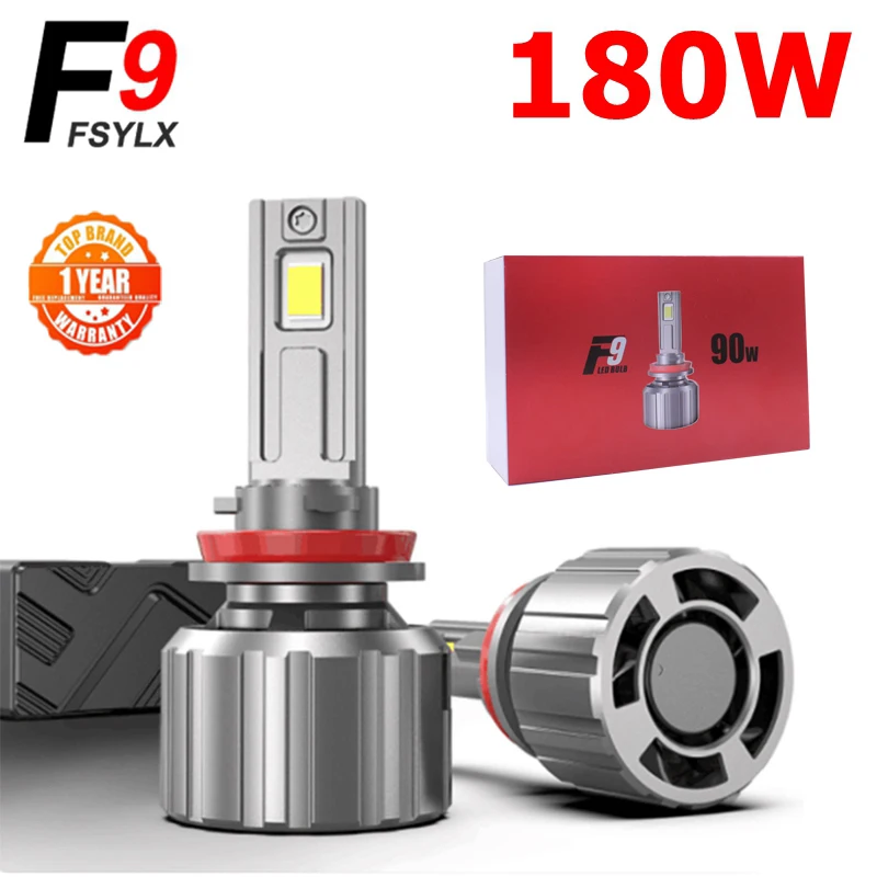 F9 180W 16000LM H7 LED Bulb LED H7 headlight kit Fog Light H4 H7 H8 H11 H1 9005 9012 Car LED Lamp LED Headlights Bulb