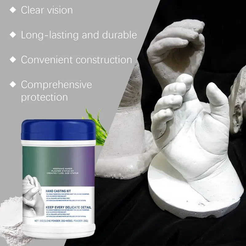 Plaster Hand Mold Casting Kit Hand Hold Casting Kit Safe Alginate Molding Powder 3D Mold-Maker For Hand Sculptures For Couples