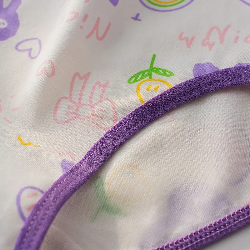 4 Stück weiche, antibakterielle Baumwoll-Slips für Kinder und Mädchen, Höschen mit Cartoon-Print, atmungsaktive Unterwäsche für Kinder von 3–16 Jahren – Detail 19