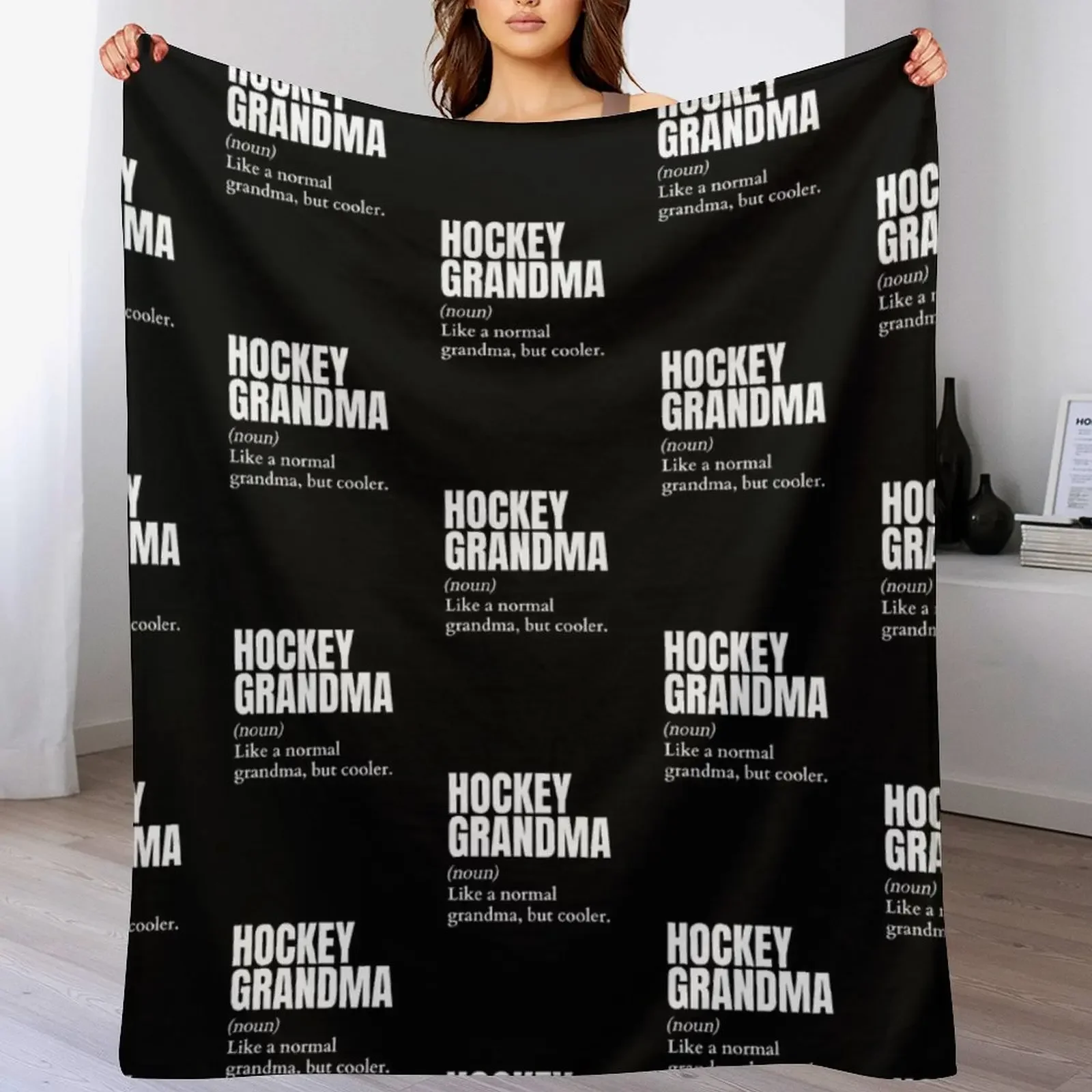 

Funny Hockey Grandma Definition Throw Blanket Decorative Soft Throw Blanket for Couch Sofa