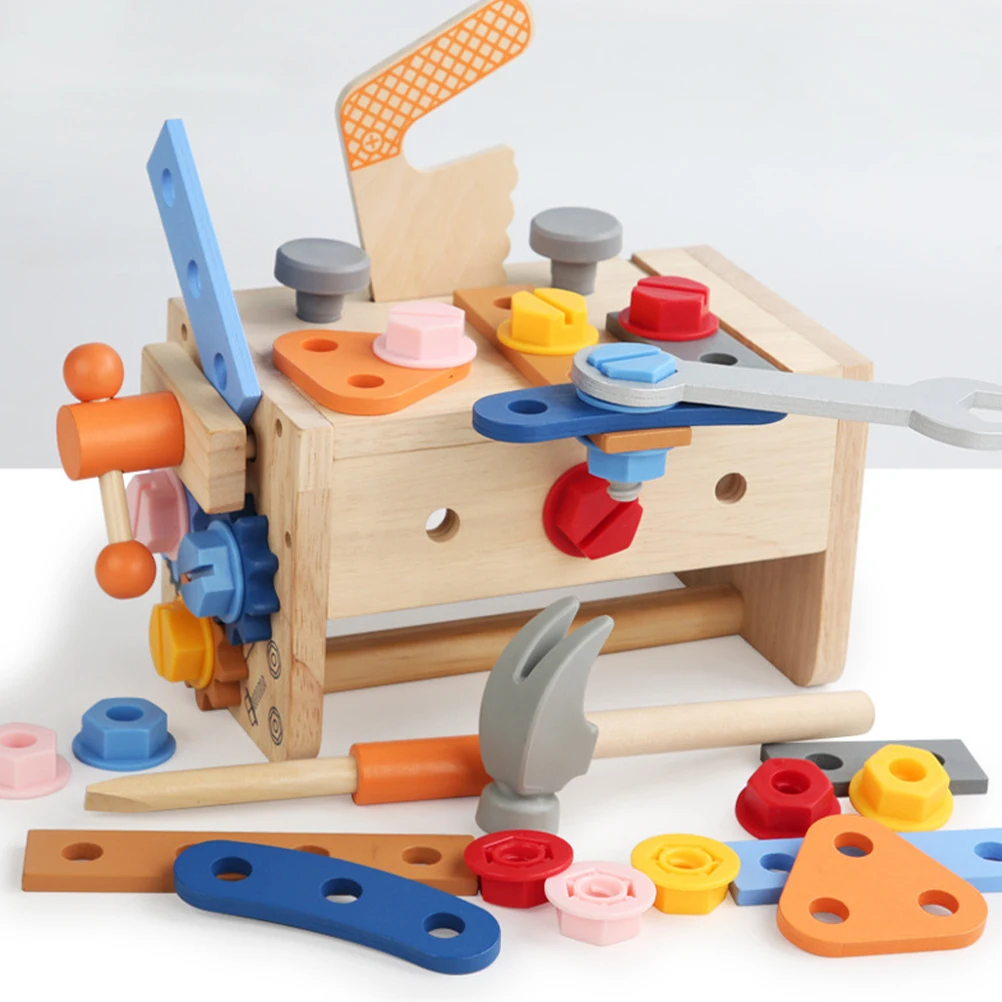 

Wooden Tool Toys for Toddlers Kid Kit Building Kits Kids Child Screw Baby