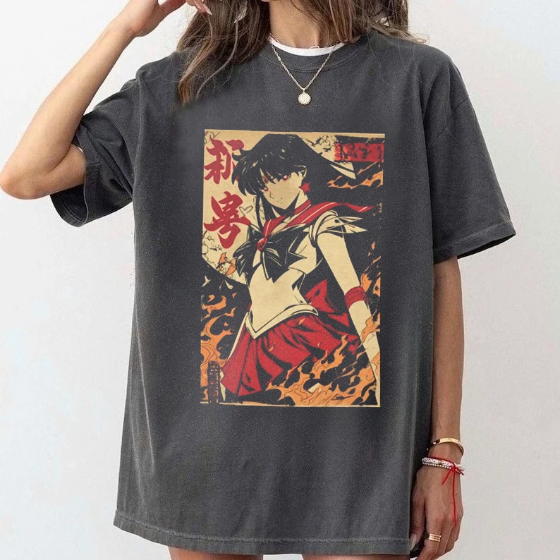Sailor Moon Retro 90s Anime Graphic T Shirt Summer Cotton Men Women Tee Streetwear Casual Trend Short Sleeve Couple Hip Hop Top