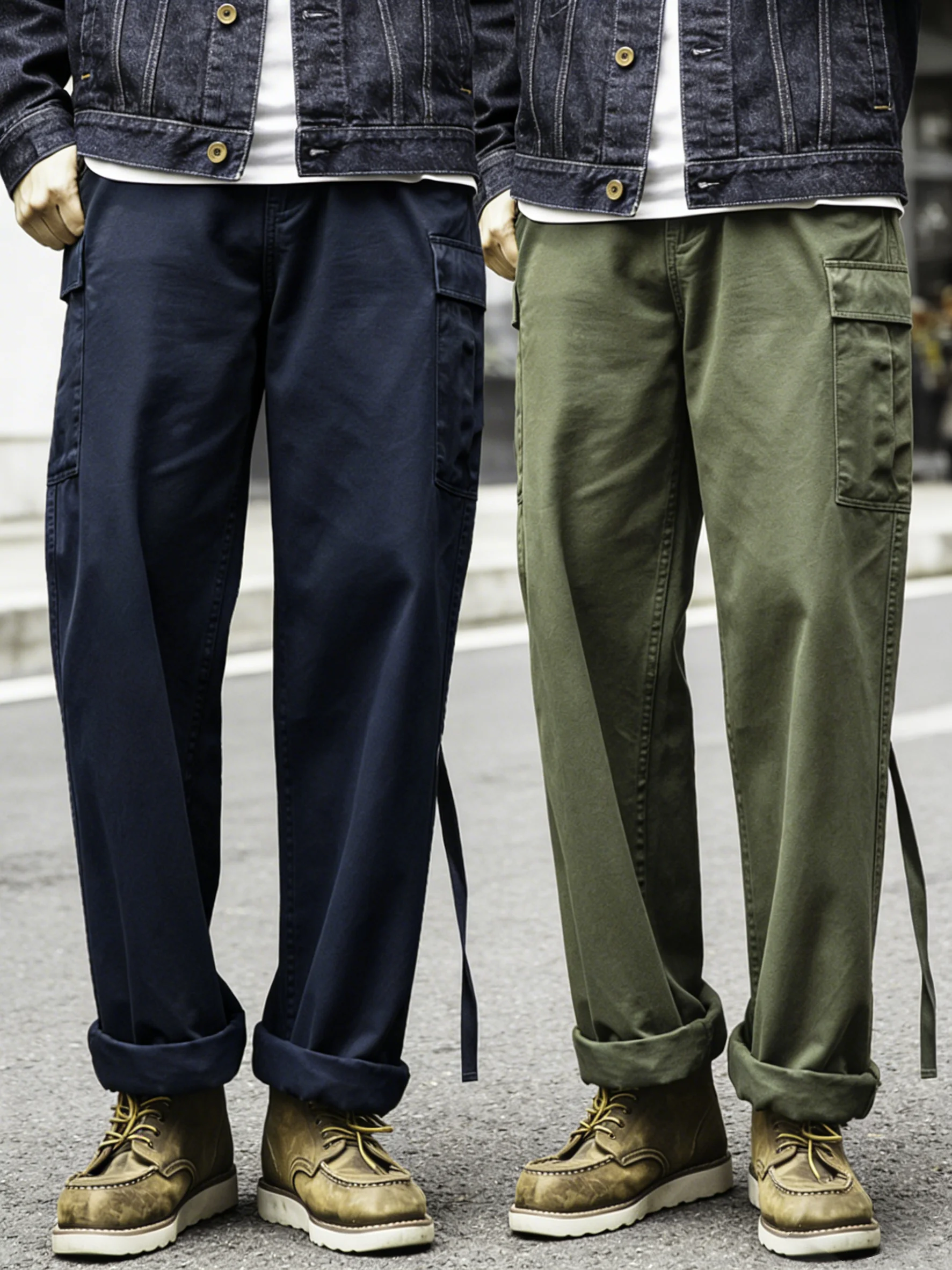 

100% Cotton Men's M-51 Cargo Pants Vintage Military Tactical Loose Multi-Pocket Trousers for Motorcycle Outdoor casual wear