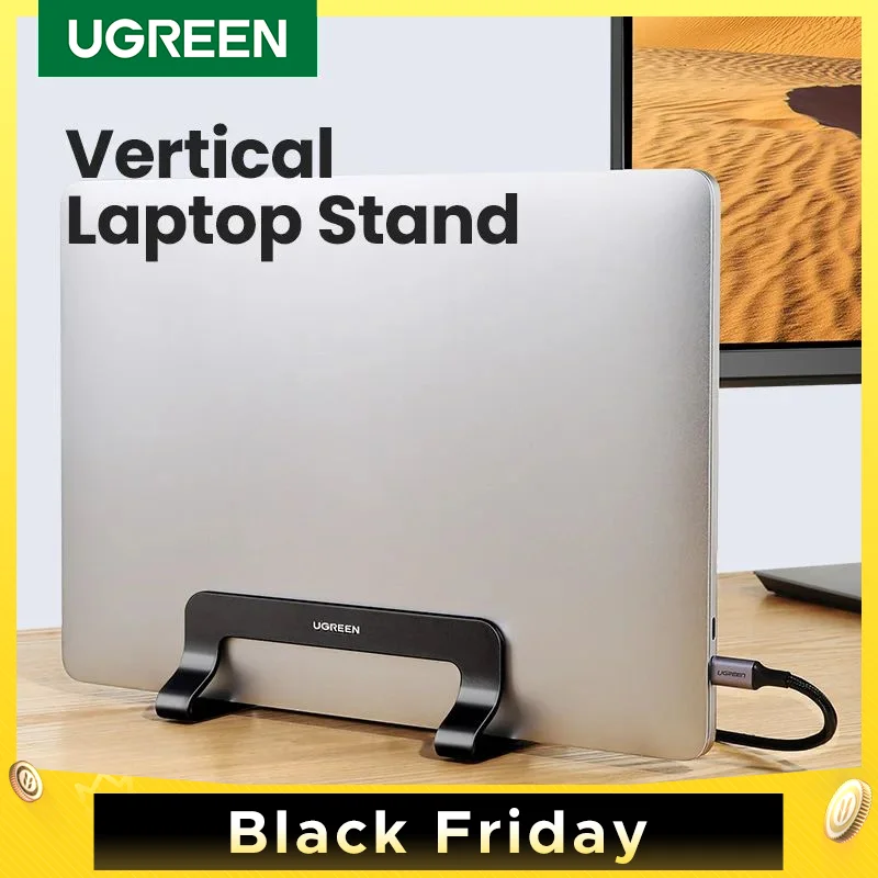 UGREEN Vertical Laptop Stand For MacBook Pro Aluminum Portable Notebook Stand Laptop Support MacBook Air Pro Tablet Phone Stand