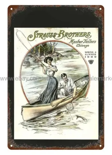 Strauss Brothers Tailors Fishing metal tin sign accessories the home