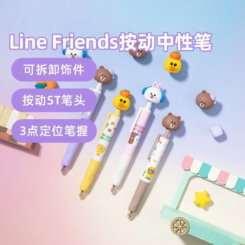 New LINE FRIENDS Brown Cony Sally Secondary Cartoon Student Quick-drying Brush Pen Creative Cute Doll Gel Pen Transfer Pen Gift view 6