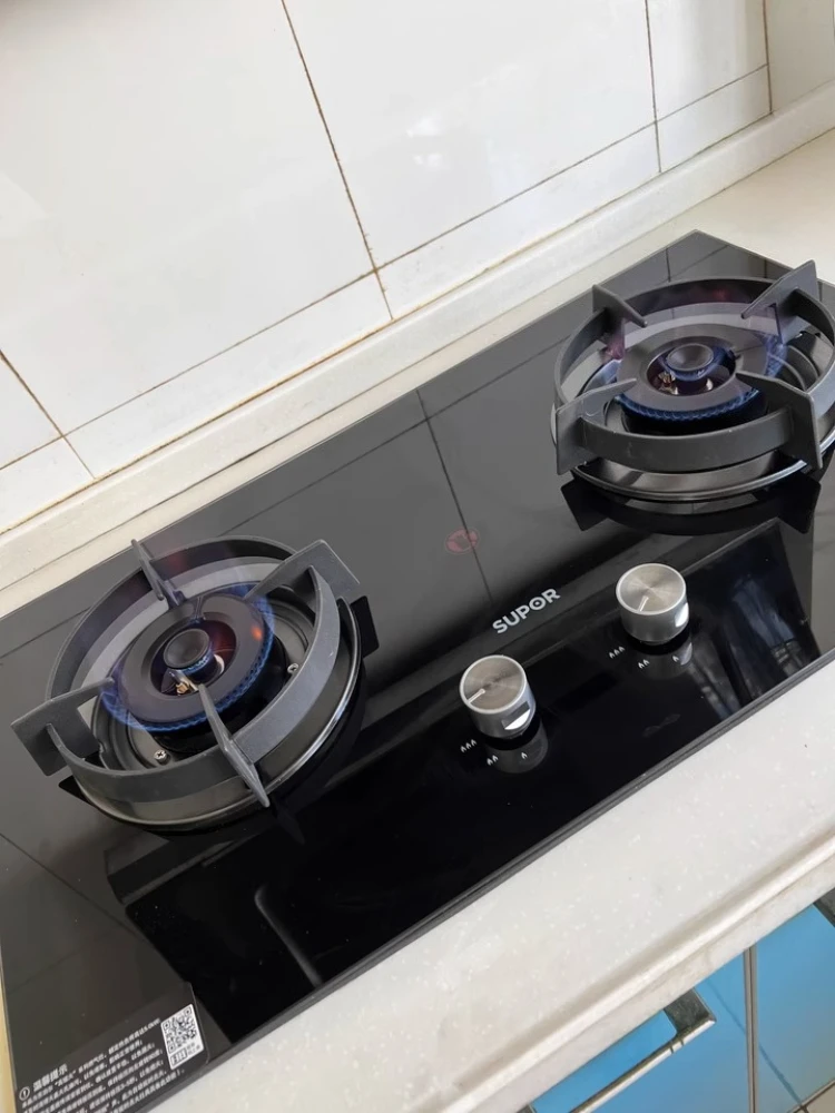 

Новая газовая плита, кухонная двойная горелка, бытовая встраиваемая настольная плита со сжиженным нефтяным маслом, жестокий огонь, природный газ