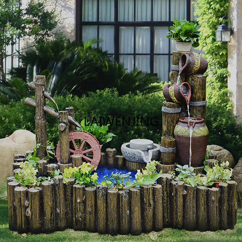 Rockery flowing water fountain courtyard terrace tea house circulating water landscape hotel humidification ornament