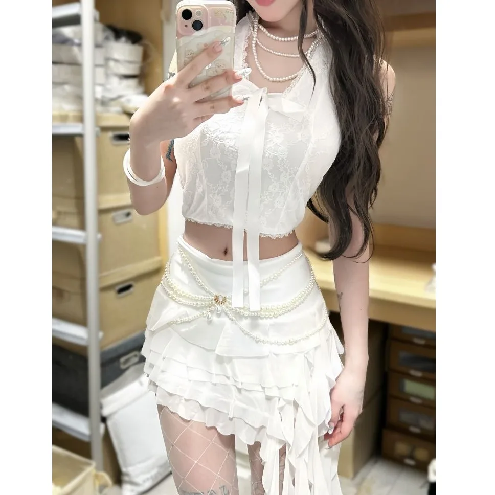 

Винтажная асимметричная юбка-тортик Spliced Me, утягивающая юбка трапециевидной формы длиной f, повседневная плиссированная юбка со средней талией