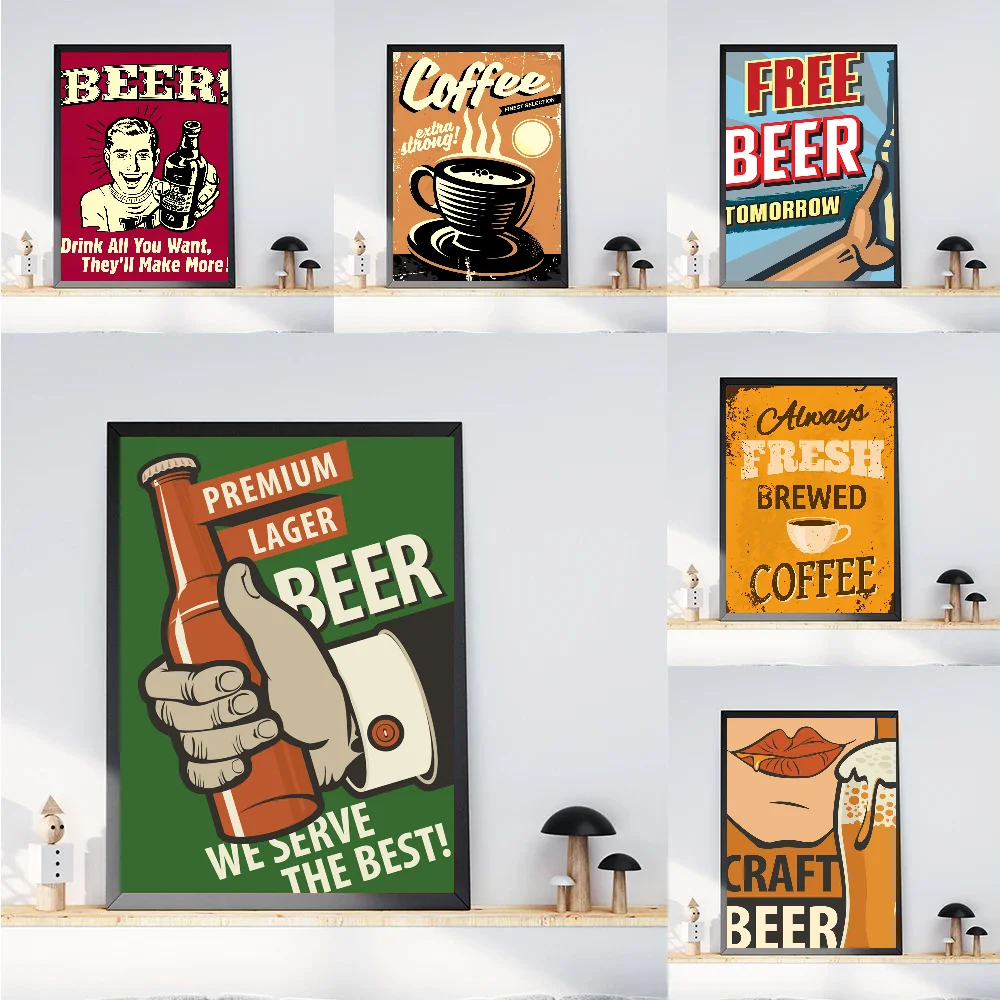 Retro Old Fashioned Beer Poster Paper Print Home Bedroom Entrance Bar Cafe Art Painting Decoration