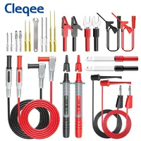 P1308D 25PCS Multimeter Silicone Test Lead Kit with Replaceable Needle Spanner Alligator Clip 4mm Banana Plug To Test Hook Cable