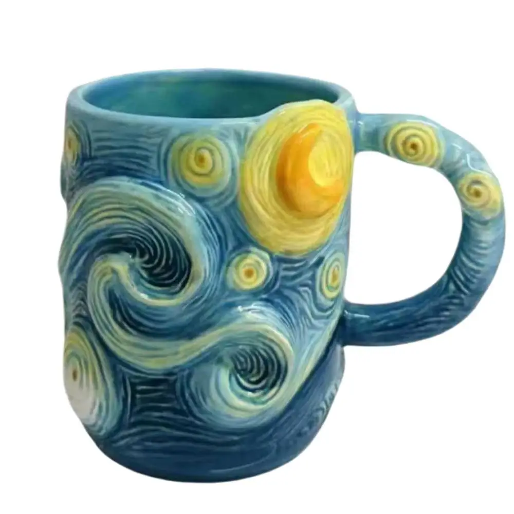 Tasse à café 13 onces lave-vaisselle verres peinture célèbre tasses pour lait cacao vin jus bière cu