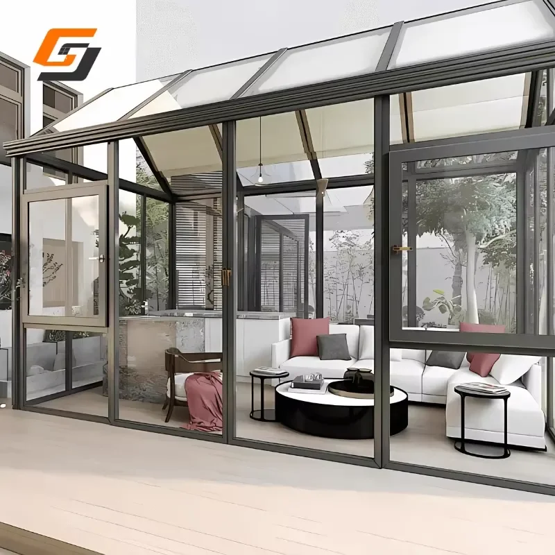 Customized Outdoor Aluminum Patio Solarium Sunrooms Glass Houses for Universal Use