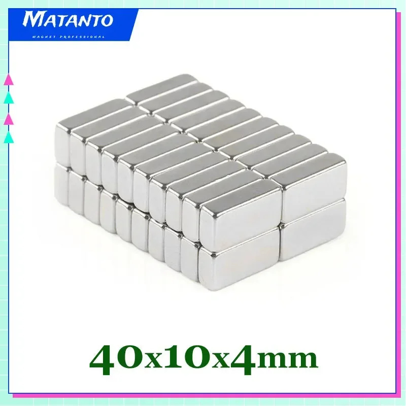 2/5/10/15/20/30PCS 40x10x4mm Block Search Magnet N35 Powerful Strong Magnetic Magnets 40x10x4 Quadrate Neodymium Magnets 40*10*4