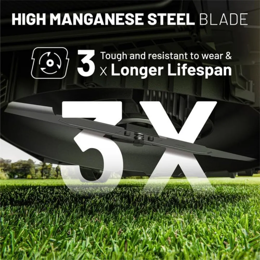 Cortador de grama sem escova sem fio 40V 18 - Cortador de quintal leve com bateria ajustável de 6 alturas para jardins