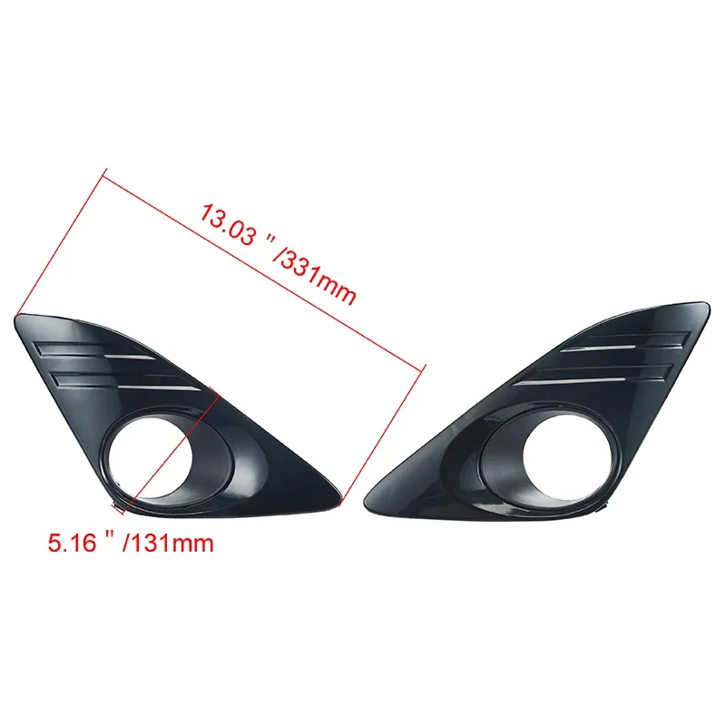 POSSBAY 1Pair Front Bumper Grille Fog Light Black Cover Case Fit for Toyota Camry XV50 XLE 2012-2014 52128-06310 52127-06310