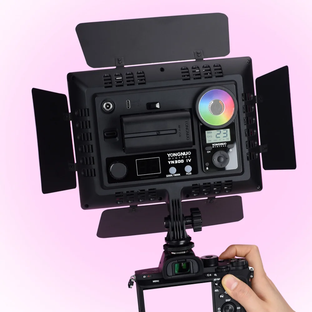 YONGNUO YN300IV Handheld LED Video Light RGB 3200-5600K Fill-in Lamp Studio Photography Lighting For Makeup Vlog TikTok