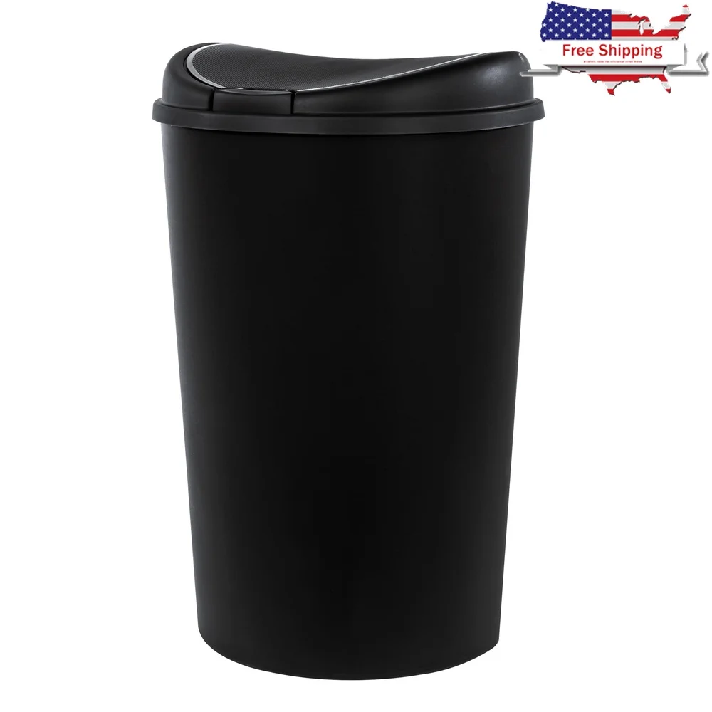 

Полукруглый сенсорный верхний мусорный бак 12,8 галлонов, компактный дизайн, прочная пластиковая мусорная корзина для кухни, внутреннего использования