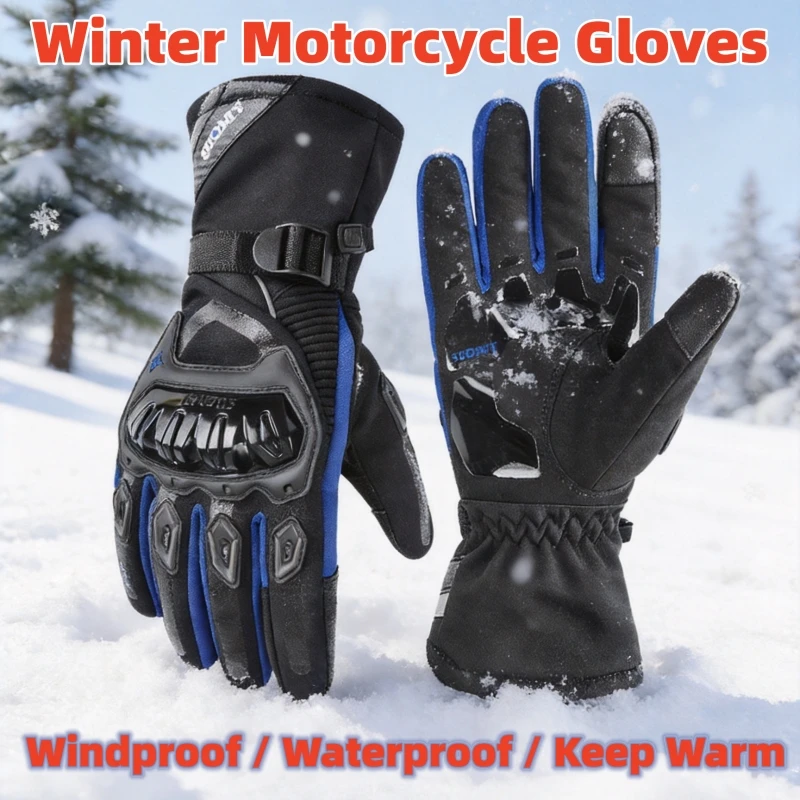 

Winter Warm Motorcycle Gloves Unisex 100% Waterproof Windproof Touch Screen Motocross Racing Motorbike Riding Gloves XS-XXL