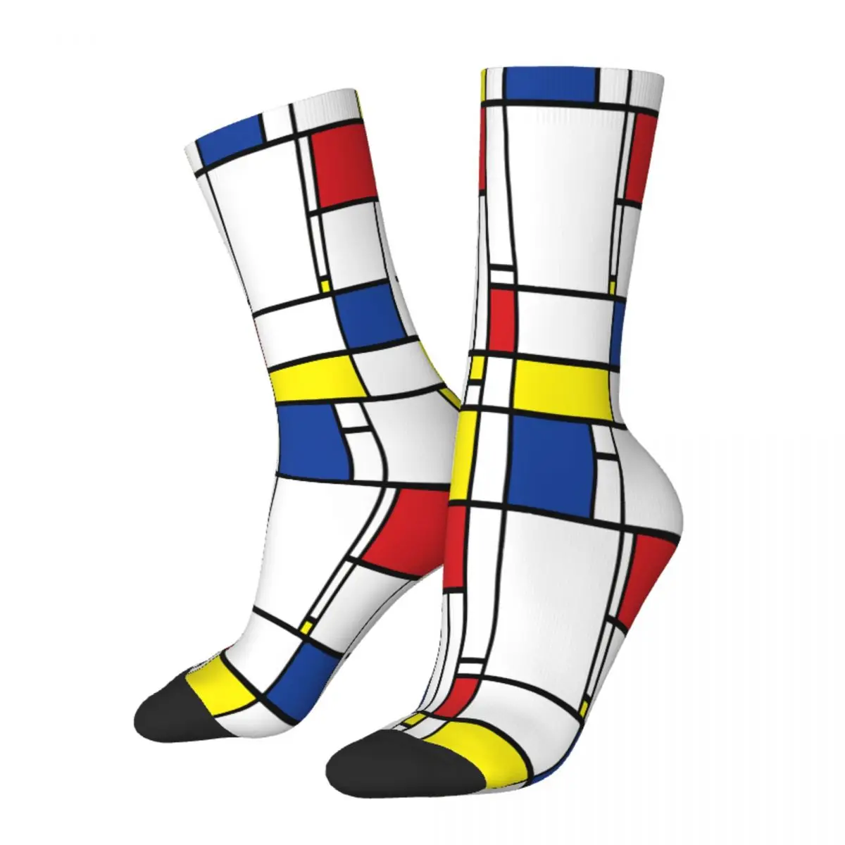 Mondrian Minimalist De Stijl Modern Art Socks Male Mens Women Autumn Stockings Polyester