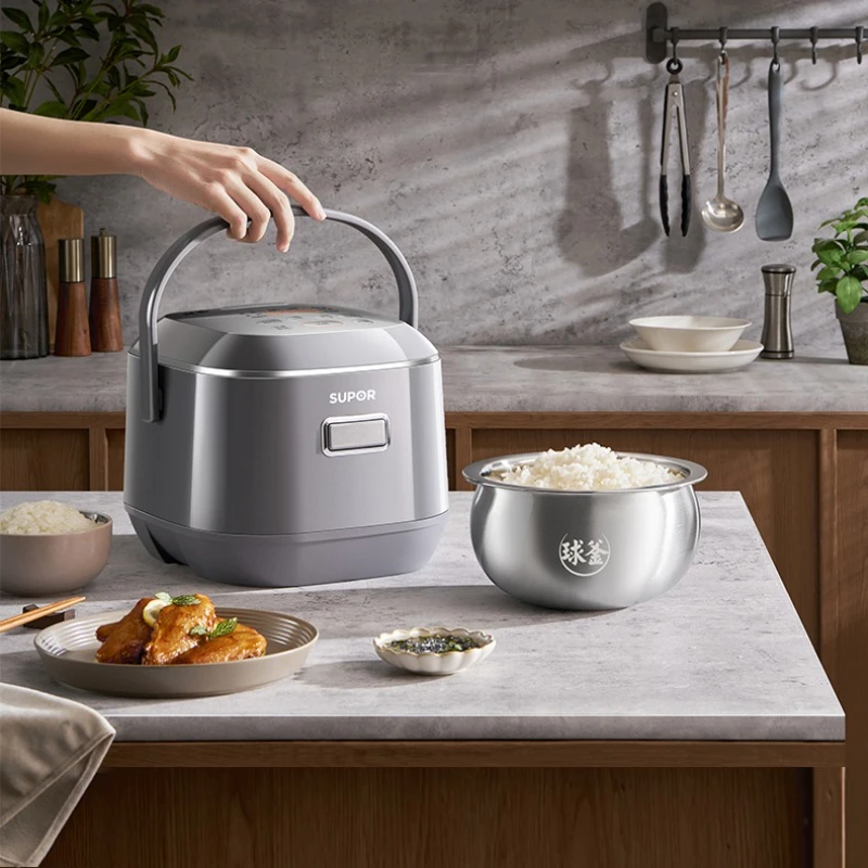 0-Coating 2L Rice Cooker for Home Use, Spherical Pot with 316L Stainless Steel Liner, Smart Version for 3 People