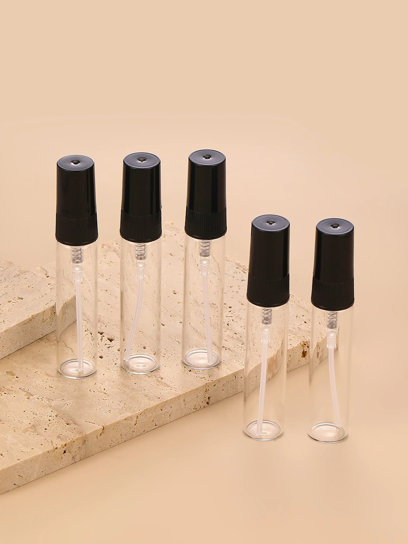 20pcs 4 Accessories 5ml Mini Perfume Spray Glass Bottles with 20 Spray Bottles, 2 Funnels, 2 Droppers