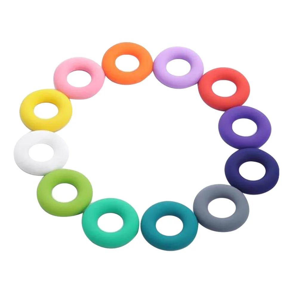 

19 шт. силиконовое кольцо для прорезывания зубов для новорожденных, жевания, пищевой безопасный молярный рельеф, жевательный круг для малышей