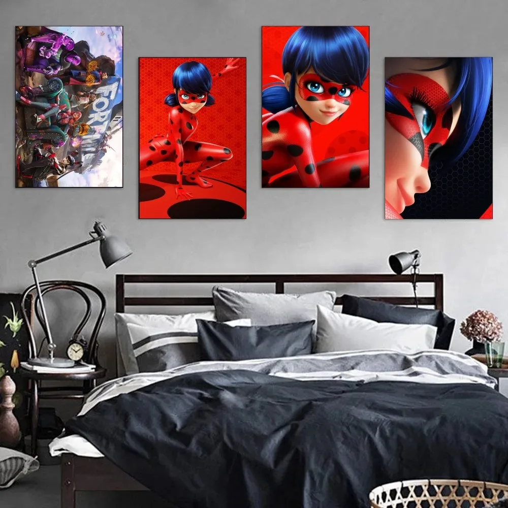 M-Miraculous France L-Ladybug Poster Poster Canvas Art Poster and Wall Art Picture Modern Family bedroom Decor Posters Small