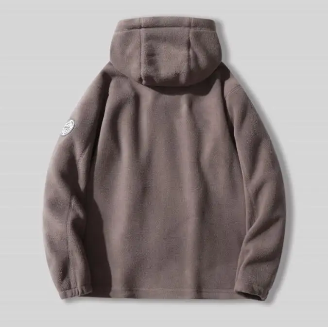 جديد الشتاء الرجال جاكيت من الصوف سميكة القطبية الصوف مقنعين سترة عادية حجم 3XL الباردة واقية معطف جيب دافئ