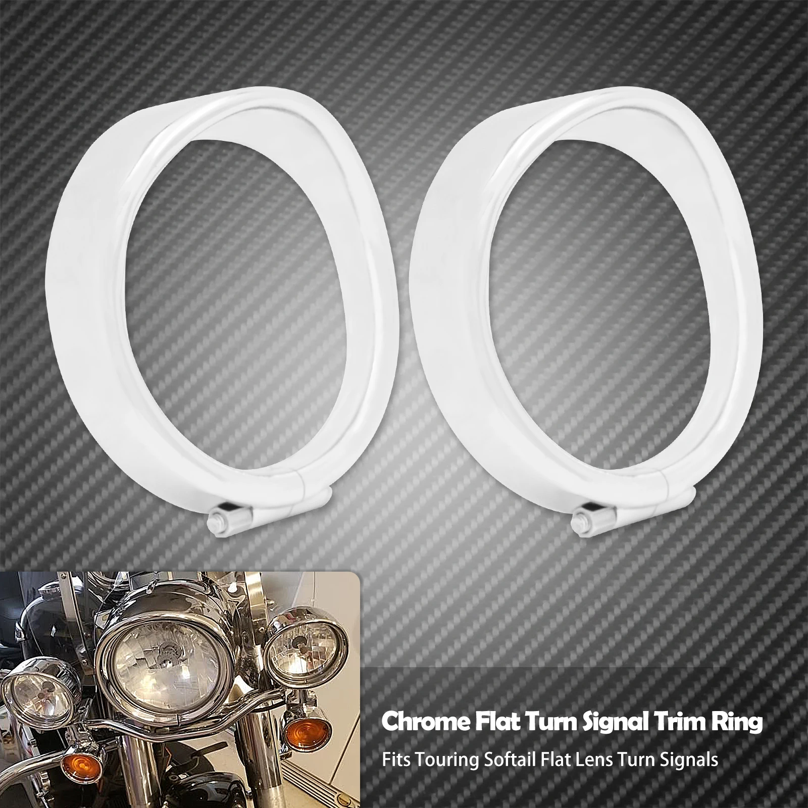 Motorrad Metall Chrom Visier Stil Blinker Lampe Trim Ring Für Harley Touring Road King FLHR FLSTC Electra Glide Softail