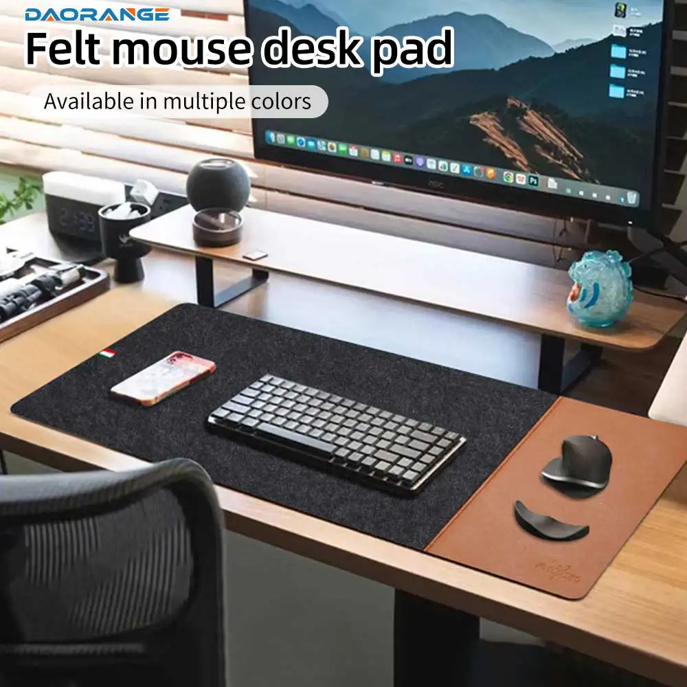 

Modern Felt Leather Mouse Pad Non-slip Waterproof Computer Laptop Mousepad 80*40 Multi Color Leather Writing Pad Home Office