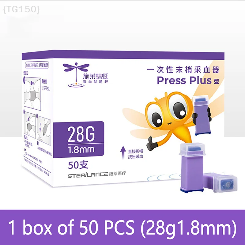 

【F2-TG150】50pcs 28g Lancets For Blood Glucose Meter Blood Sugar Testing Spring Lock Card Lancets For Sterile Lancets Needles