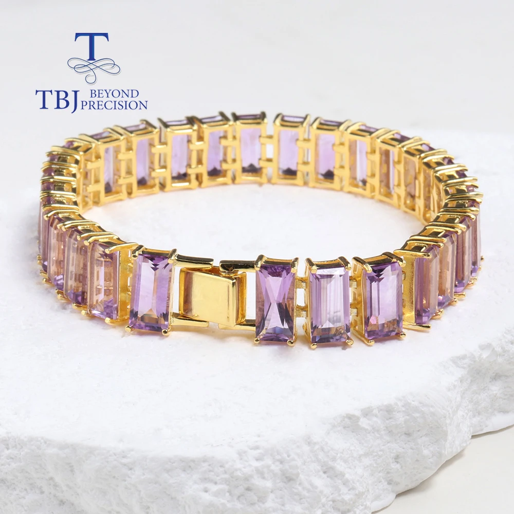 Gorgeous design of natural amethyst light luxury bracelet 925 sterling silver women's fine jewelry anniversary banquet