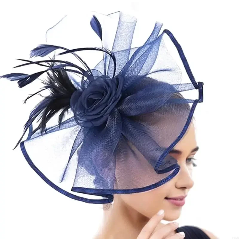 

Organza TeaParty Fascinator Hat With Feathered For Women Masquerades Dressingup
