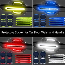 Car Door Reflective Stickers Anti-scratch Safty Warning Stickers Auto Handle Protection Film Exterior Styling Car Accessories