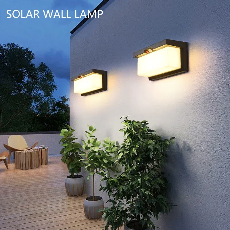 LED Outdoor Solar Wall Sconce with Motion Sensor,Remote Control 3 Mode Security Light IP65 Waterproof For Porch Patio Garage